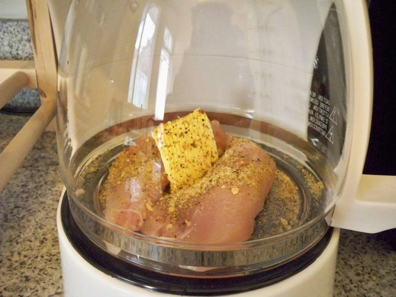 Illustration for article titled MacGyver Chef: Poached Chicken and Couscous in a Coffee Maker